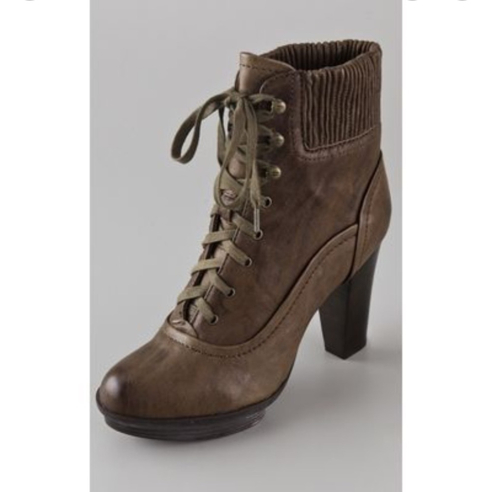 EUC Frye Mimi Lace Up Heeled Booties